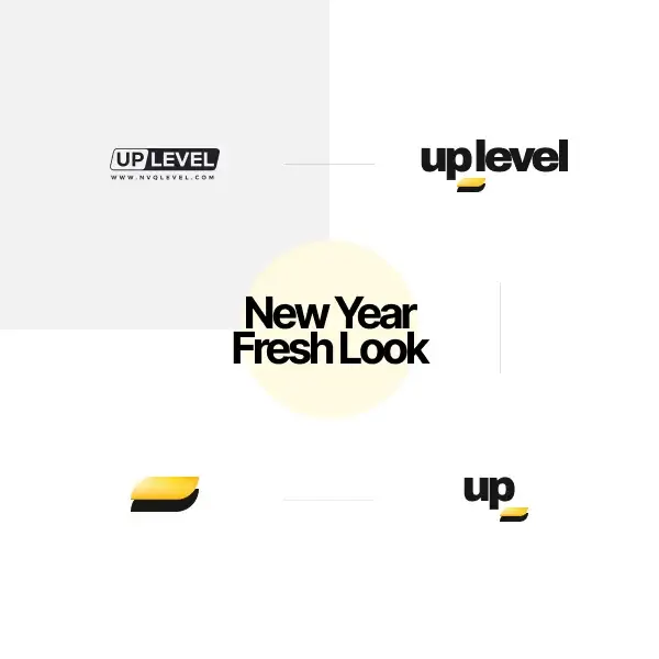 The refreshed Up Level brand identity introduced in 2023