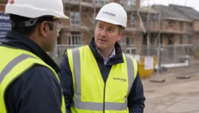 Site manager on a residential housing development construction site