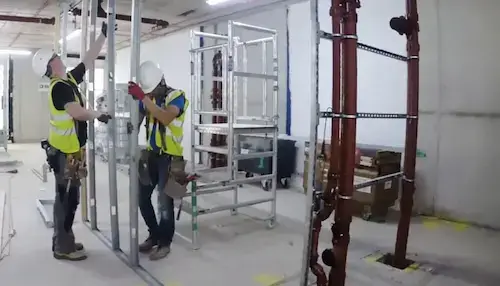 Dry Lining NVQ Level 2 operative fixing plasterboard partitions