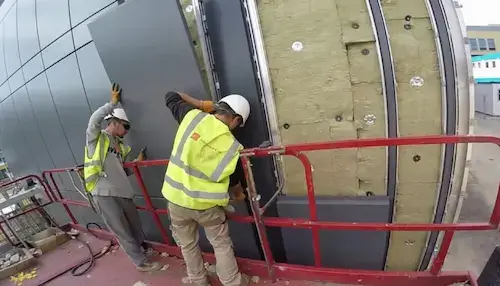 Rainscreen Cladding NVQ Level 2 operative fixing cladding panels